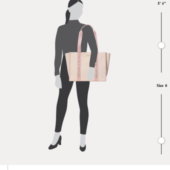 FINAL SALE Kate Spade Kip Canvas Large Tote Bag Rose Smoke Multi NWT - Picture 3 of 7